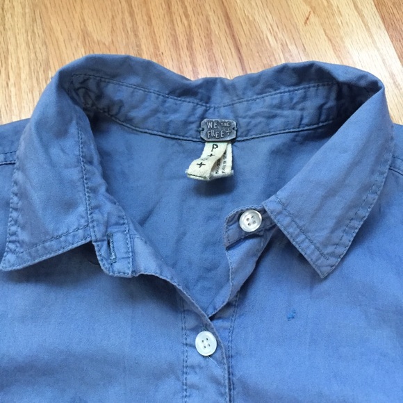 Free People Chambray Denim Knit Sweater   Sleeves - Picture 3 of 7